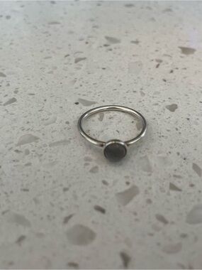 Pandora Silver Ring with Gray Stone